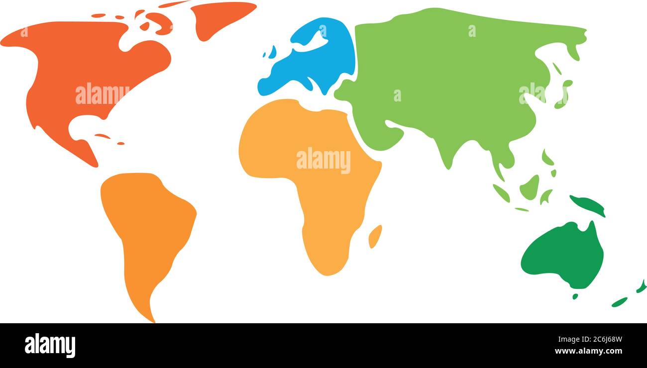 Mapa del mundo dividido en continentes fotografías e imágenes de alta  resolución - Alamy