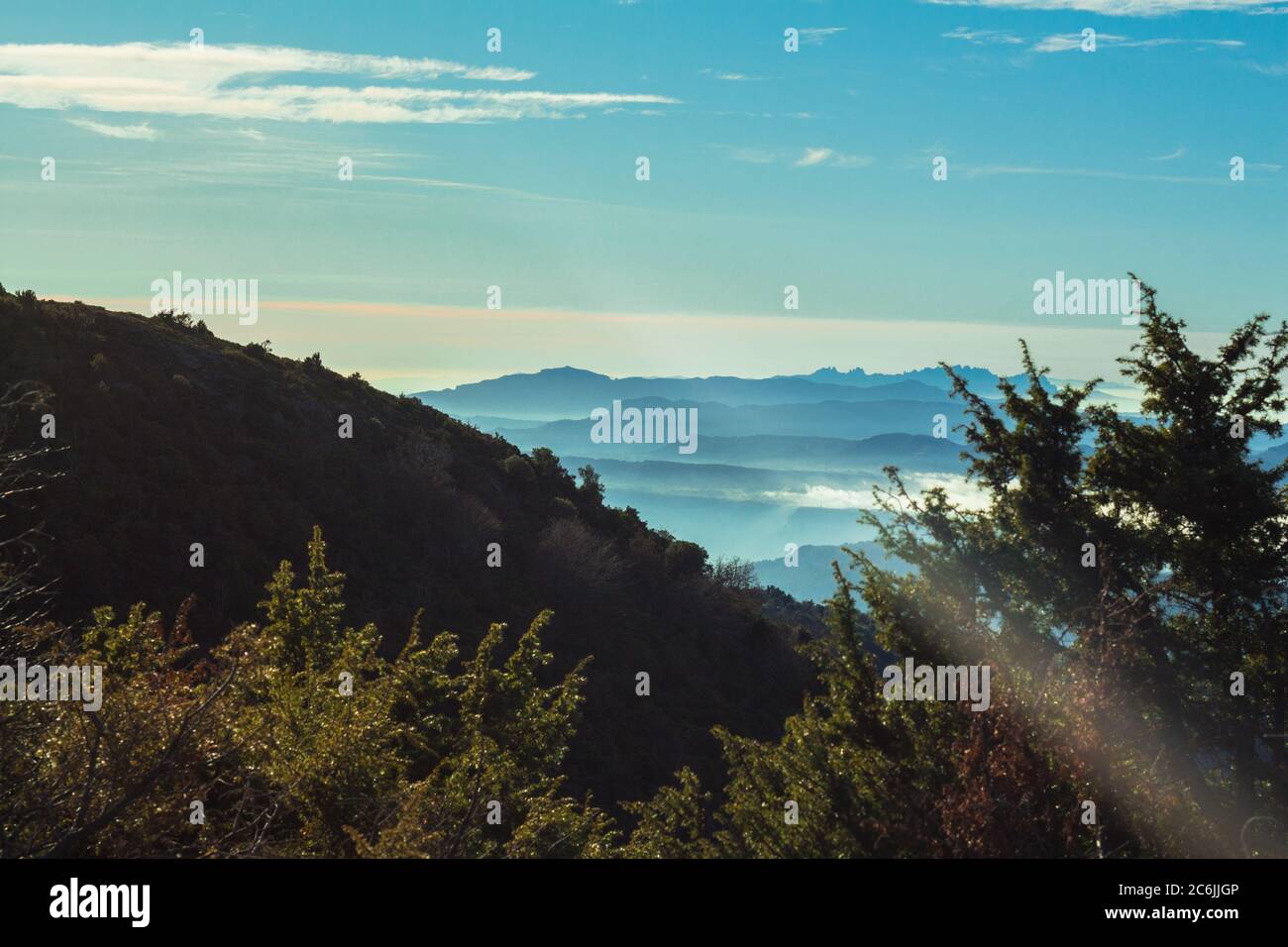 El Parque Natural de Montseny se encuentra en la sierra pre-costera catalana. Abarca una superficie de 31,063.94 hectáreas y está a 50km de Barcelona y 25km de fr Foto de stock