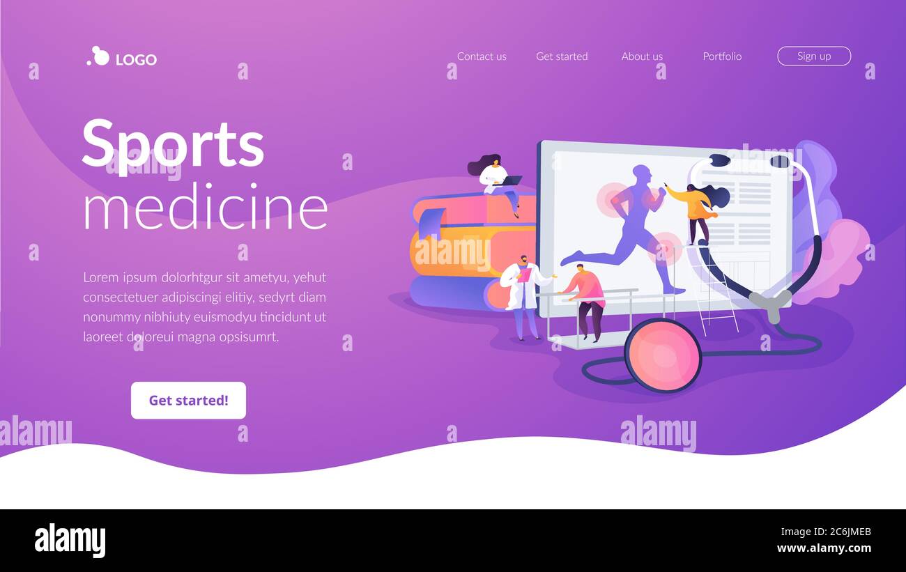 Concepto de página de aterrizaje de medicina deportiva Ilustración del Vector