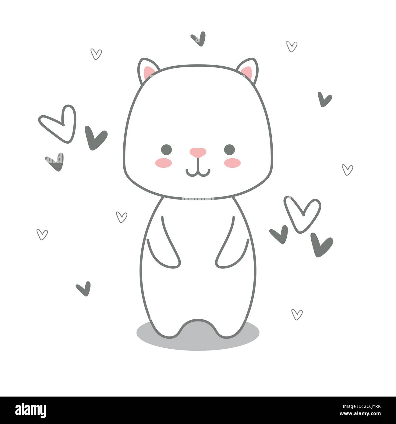 Oso Bebe Kawaii Con Decoracion Vector Ilustracion Diseno Imagen Vector De Stock Alamy