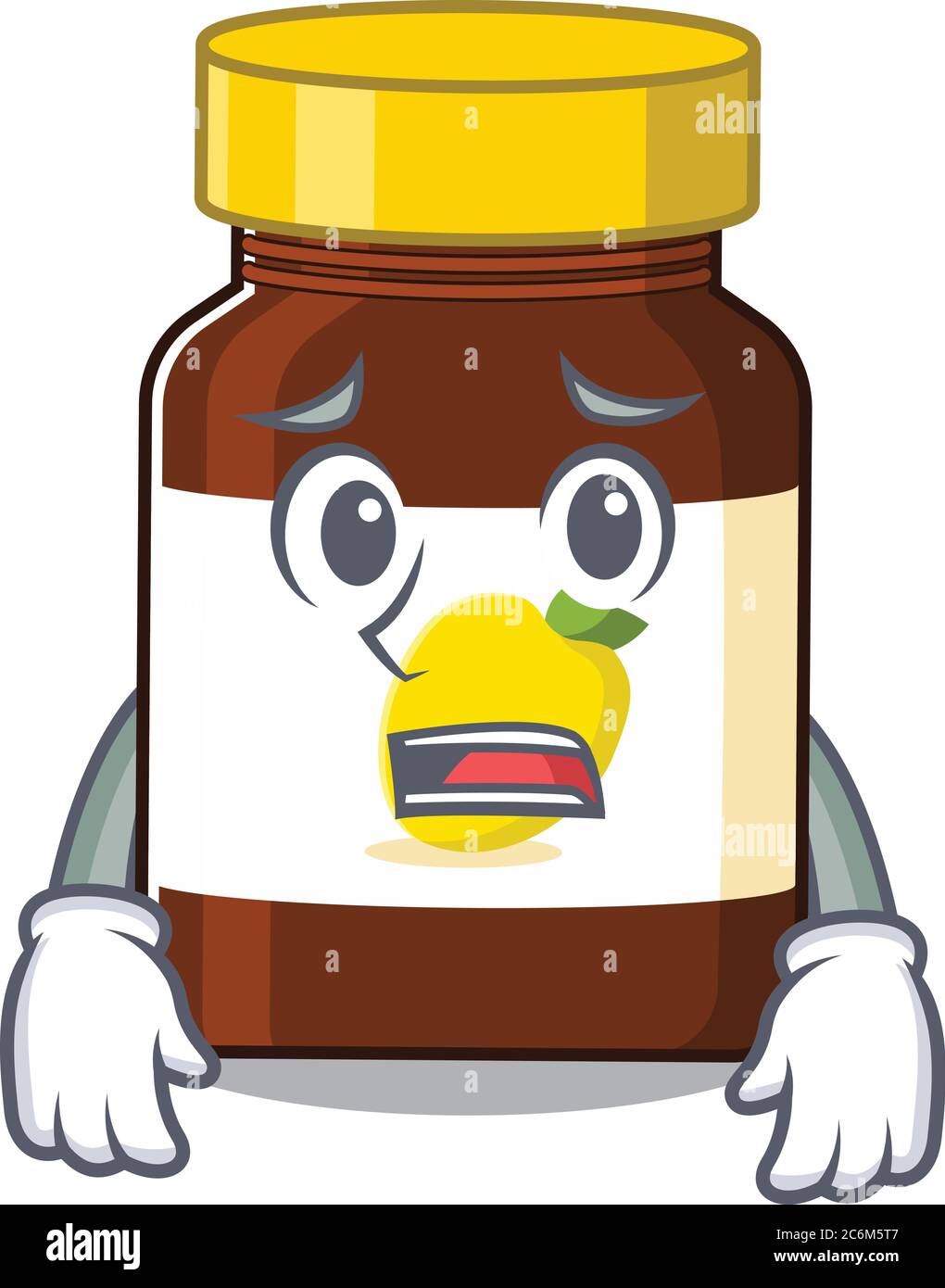 Diseño de dibujos animados estilo de botella de vitamina c teniendo cara  preocupada Imagen Vector de stock - Alamy