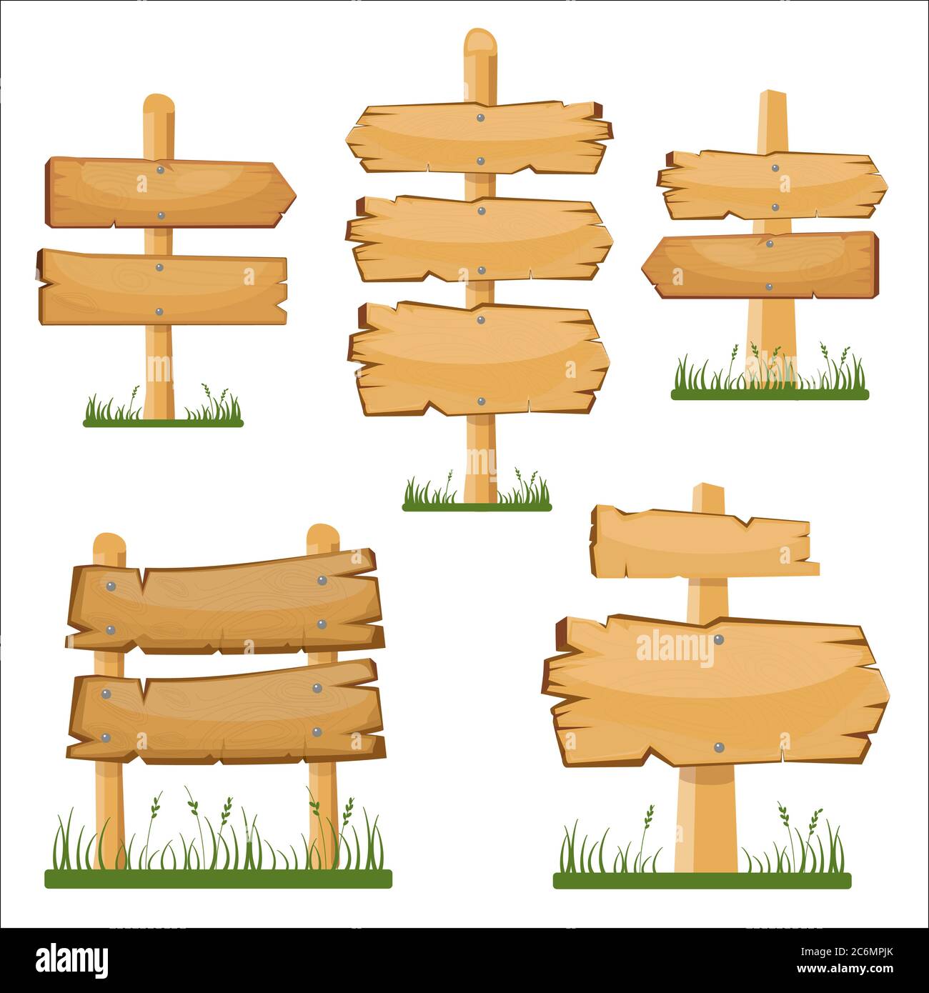 Juego de tablas de madera. Vector de dibujos animados de madera en la