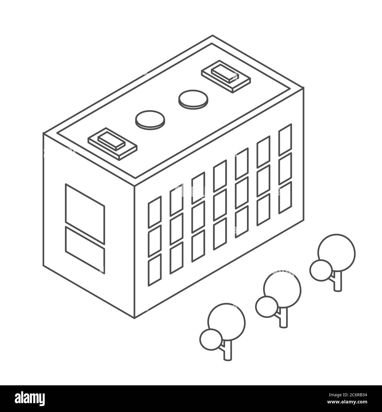 Infraestructura urbana isométrica casas y edificios bosquejo Ilustración del Vector