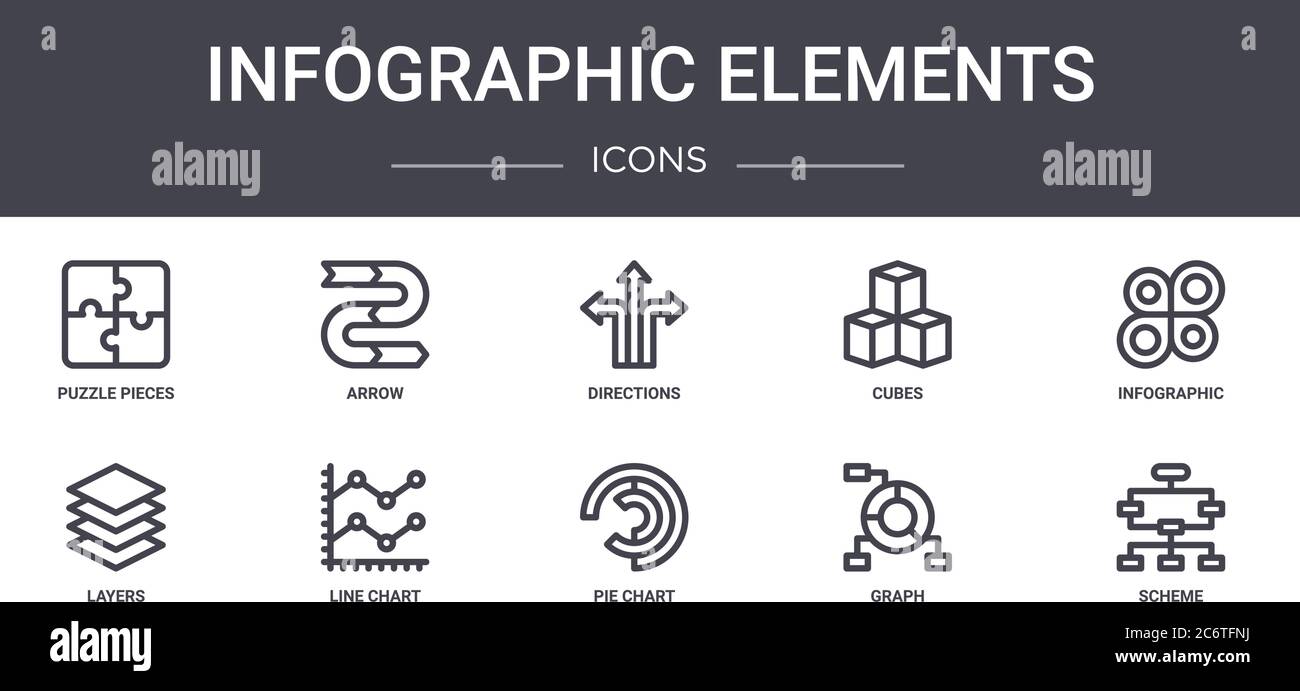 Elementos Infográficos Concepto Línea Iconos Conjunto Contiene Iconos
