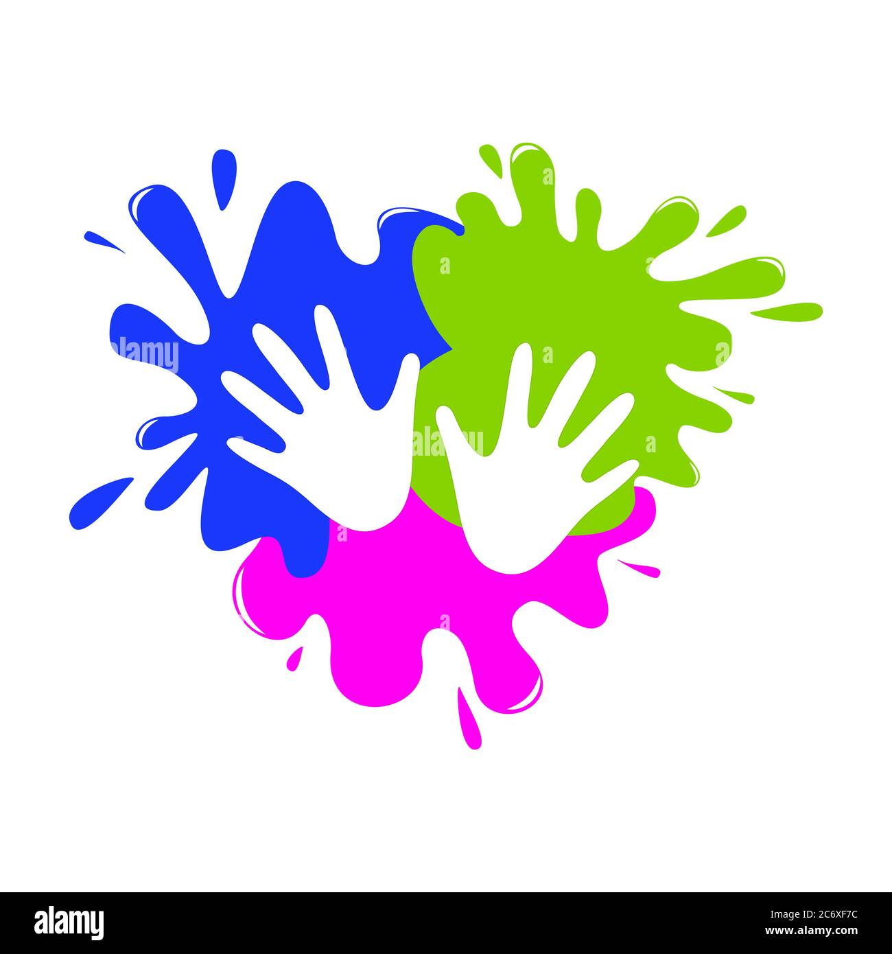 Las manos de los niños en manchas de pintura. Concepto de centro de  creatividad visual para niños. Dibujo manual. Creatividad, crecimiento,  talento. Niños Ciencia y Educación Imagen Vector de stock - Alamy