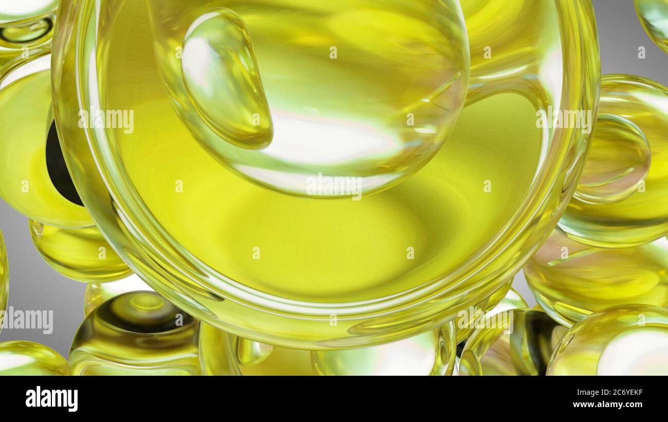 Caída de aceite aislada sobre fondo blanco. Icono de gota de aceite o miel, renderizado en 3D Foto de stock