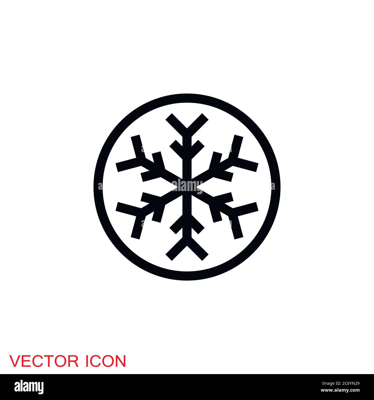 Icono de frío. Símbolo de copo de nieve. Símbolo de aire acondicionado.  Vector Imagen Vector de stock - Alamy