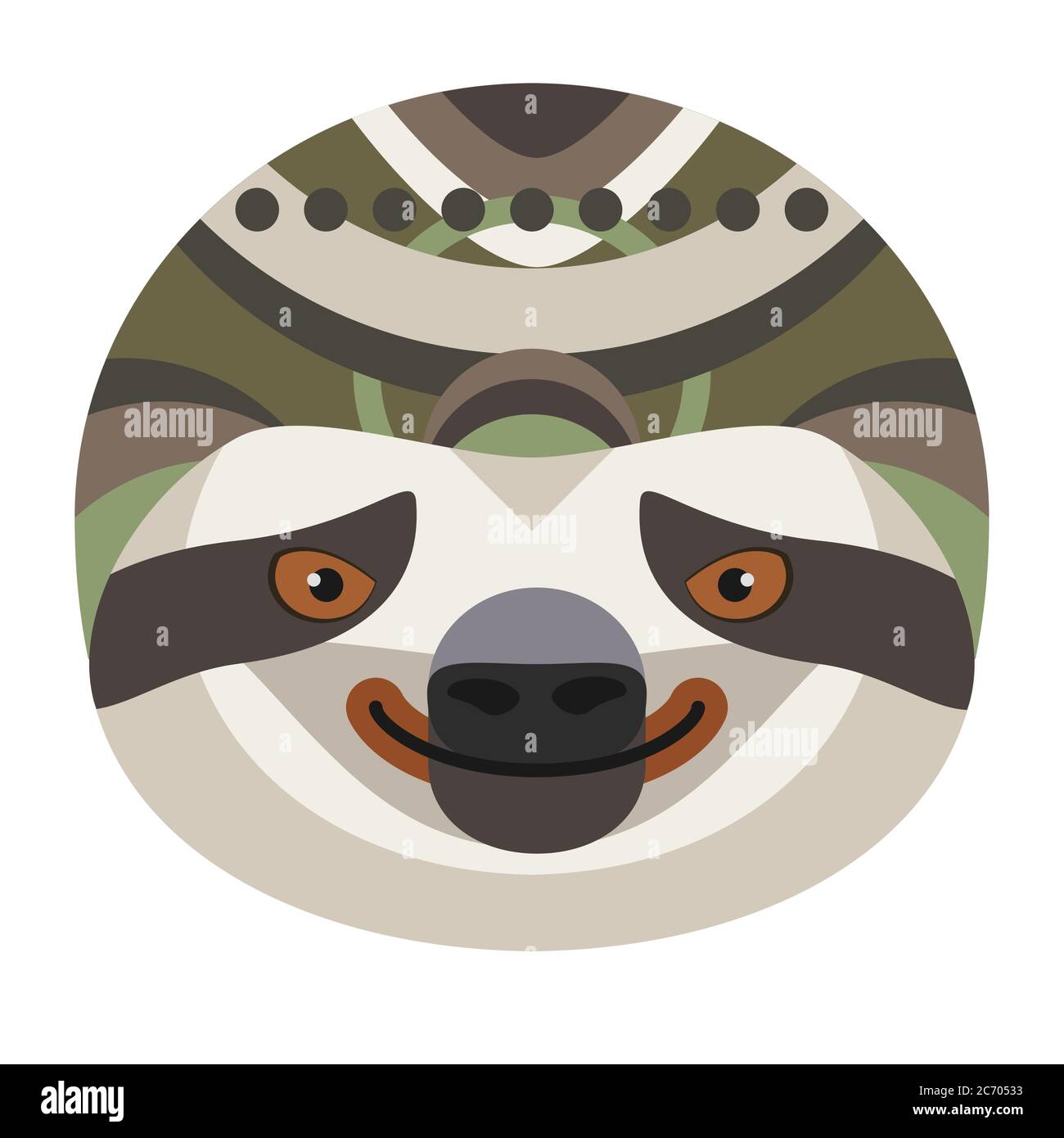 Logotipo de cabeza perezoso. Vector decorativo emblema aislado Ilustración del Vector