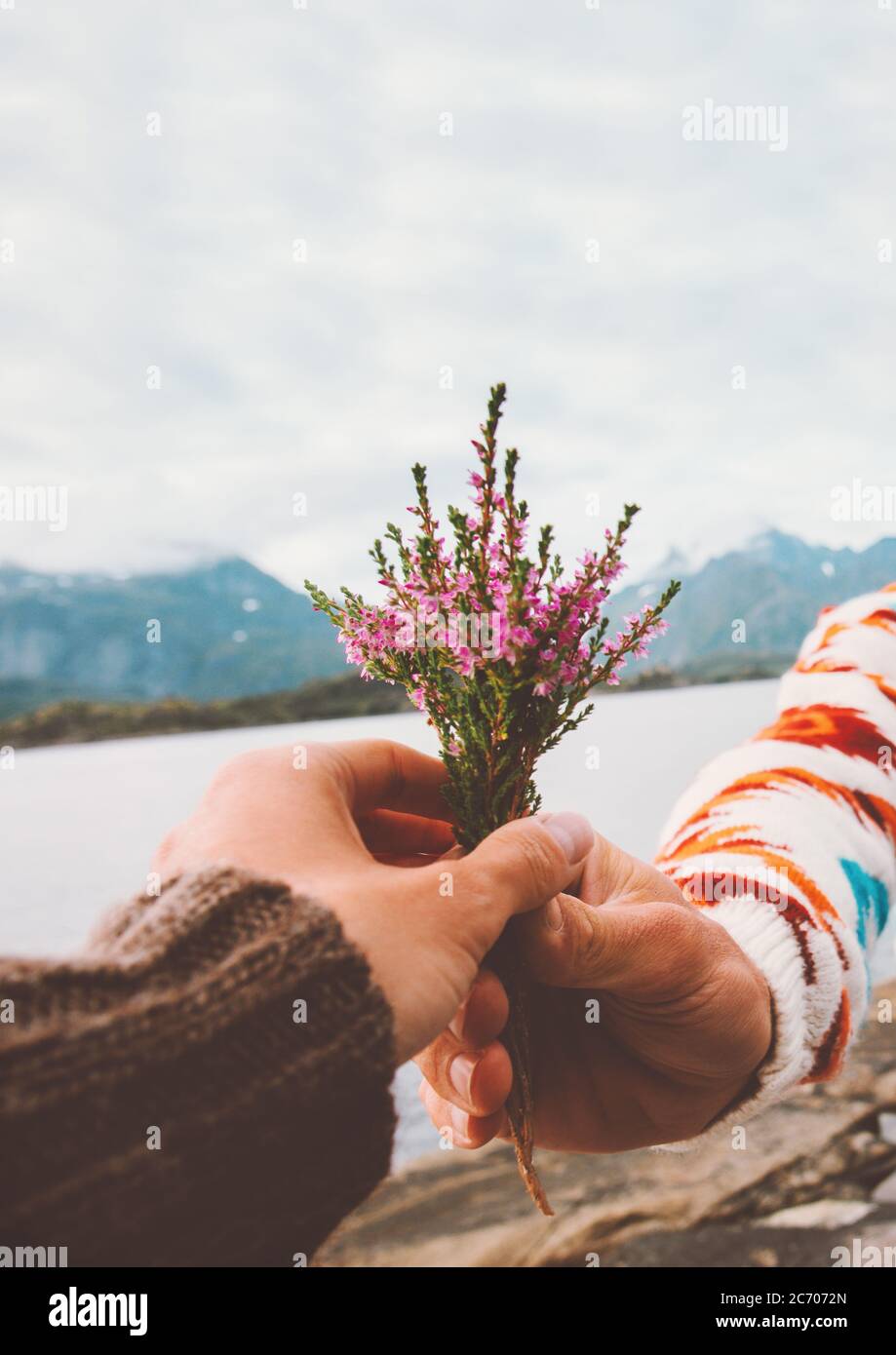 Mano dando flores fotografías e imágenes de alta resolución - Alamy