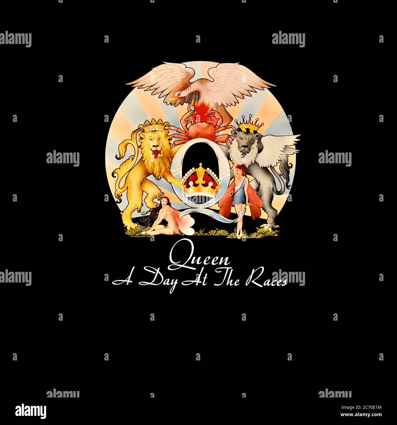 Queen - portada original del álbum de vinilo - Un día en las carreras - 1976 Foto de stock