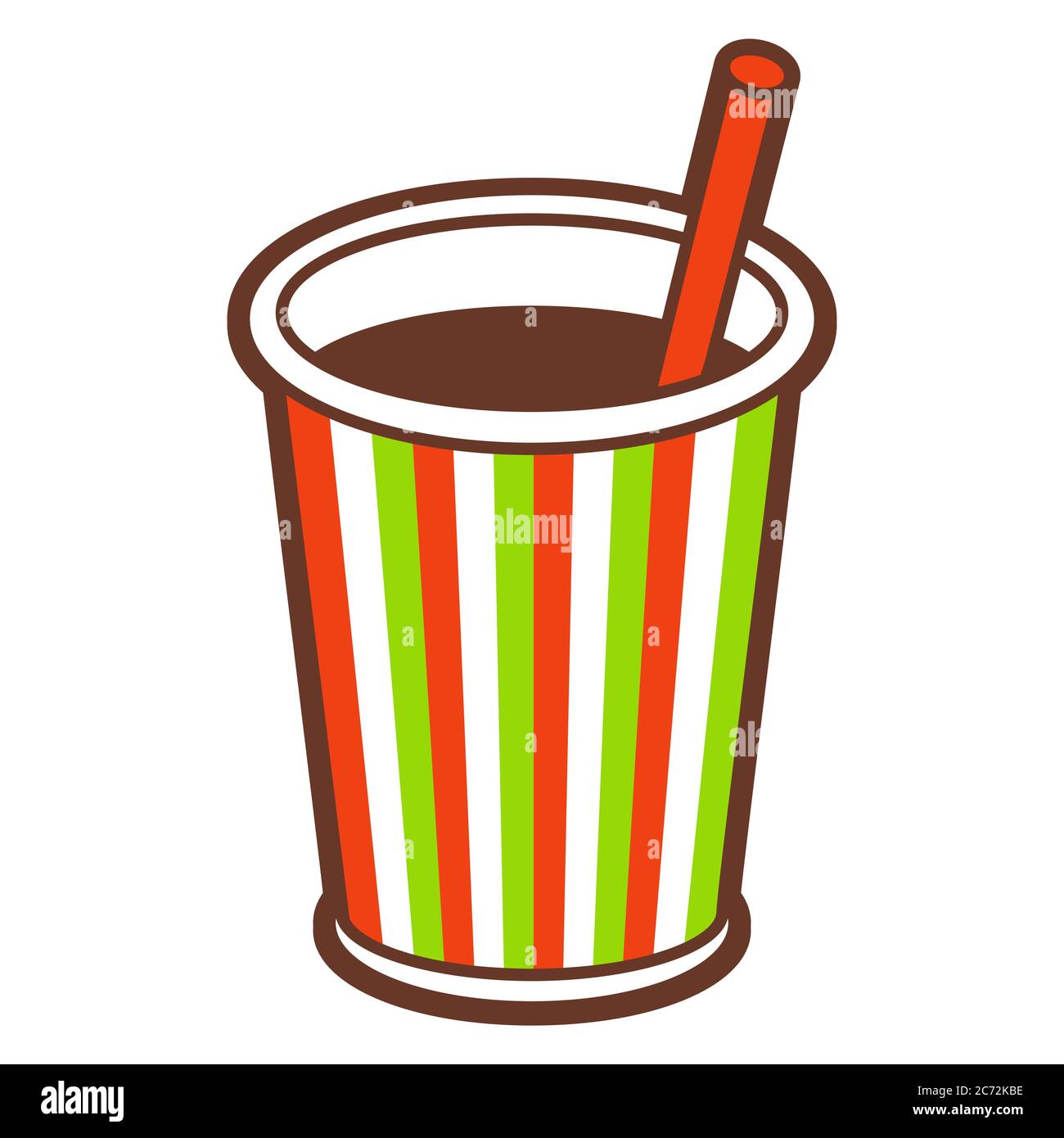 Ilustración de un vaso de refresco de comida rápida. Ilustración del Vector