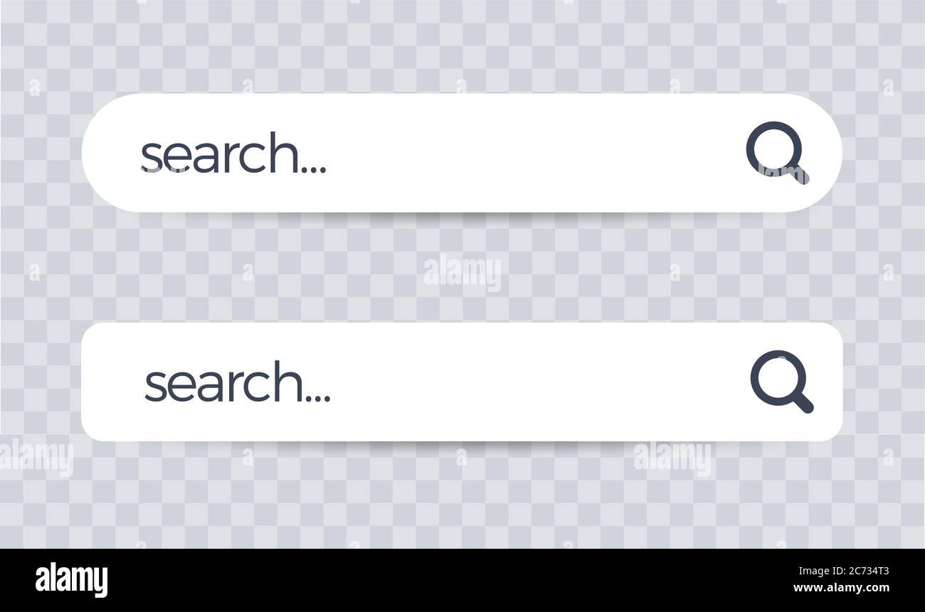 Barra de búsqueda para ui, diseño y sitio web. Icono de búsqueda de dirección y barra de navegación. Colección de plantillas de formulario de búsqueda para sitios web. Ilustración del Vector