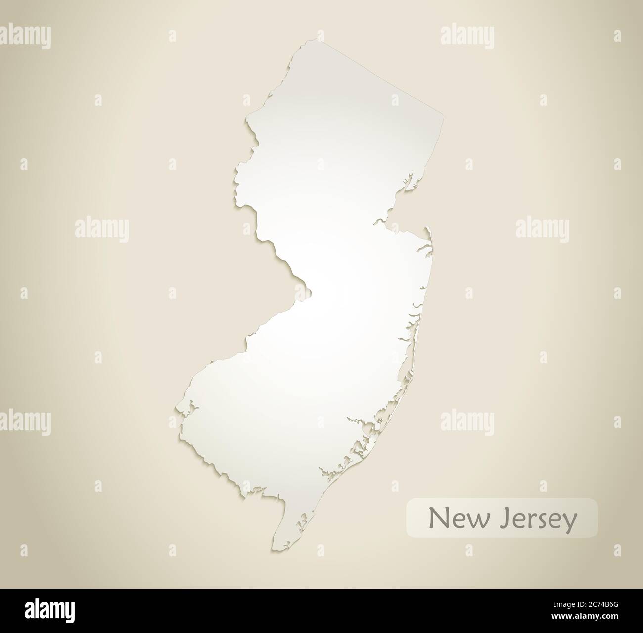 Mapa de Nueva Jersey, vector de fondo de papel antiguo Ilustración del Vector