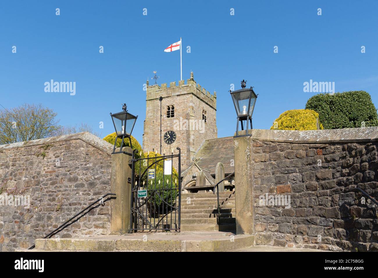 Vista de la Iglesia de San Bartolomé, Chipping, Preston, Lancashire, Reino Unido Foto de stock