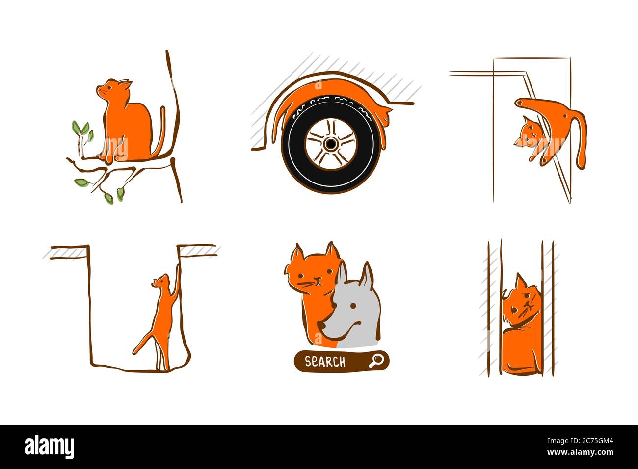 Diseño de ilustración vectorial para servicio de rescate de mascotas Ilustración del Vector
