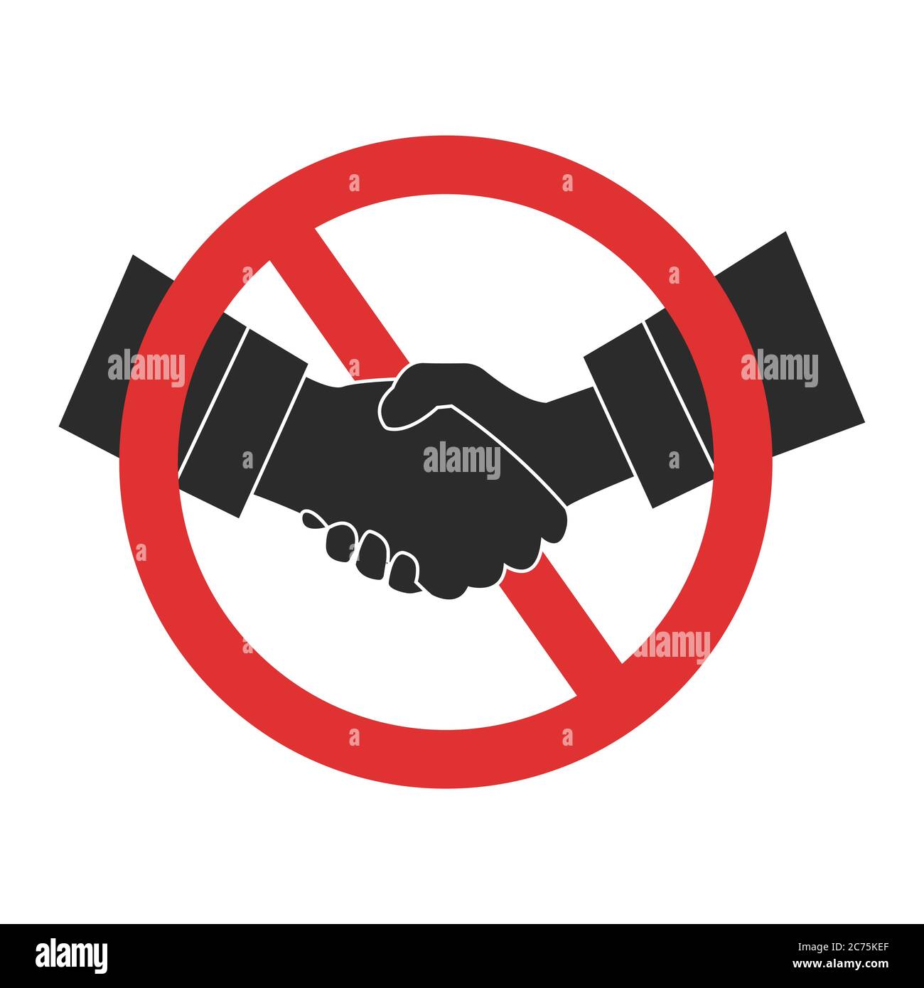 Icono de prohibición de apretón de manos. Apretón de manos prohibido vector  aislado signo Imagen Vector de stock - Alamy