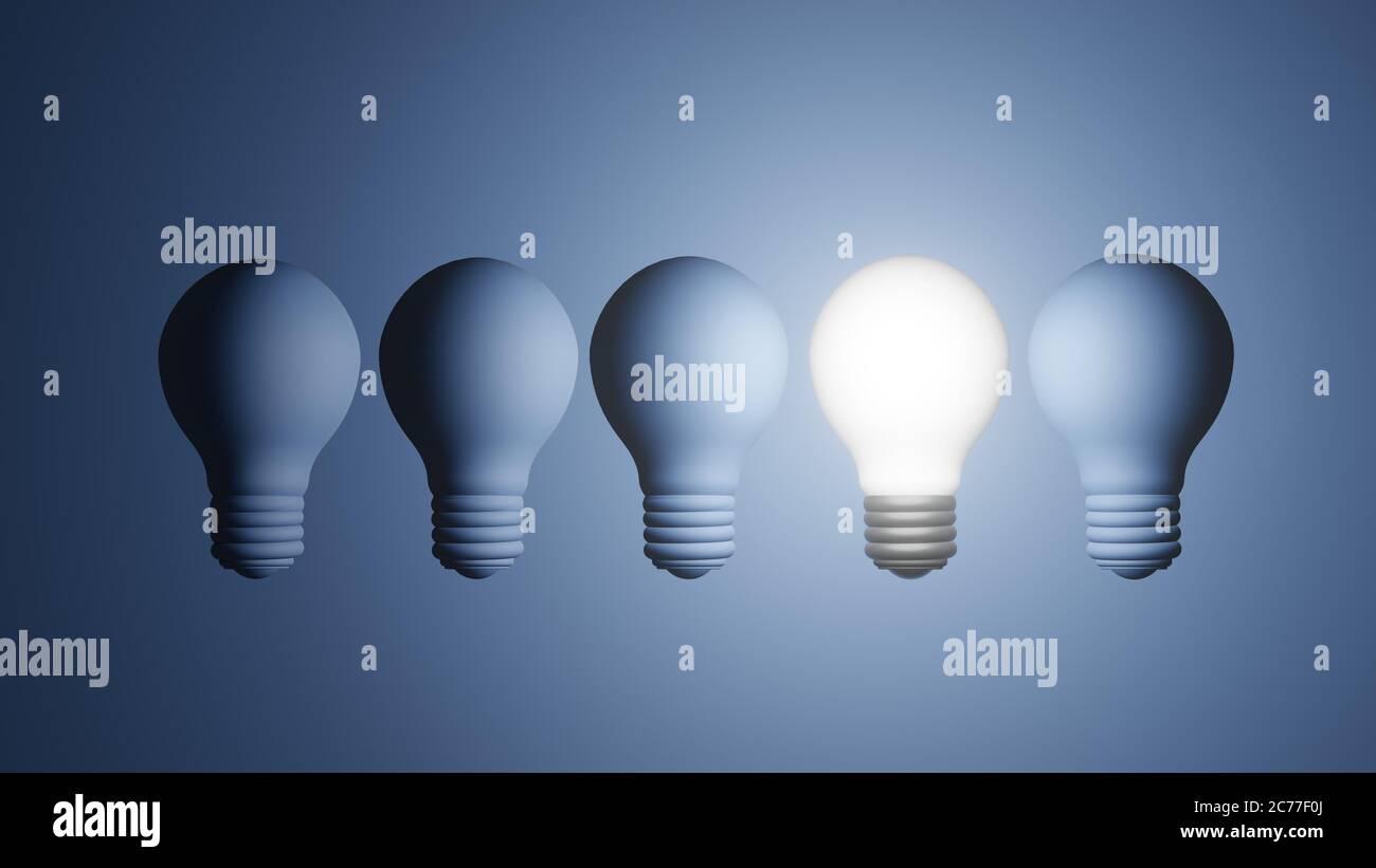 Lámpara brillante moderna idea concepto lámpara, presentación 3d Fotografía  de stock - Alamy