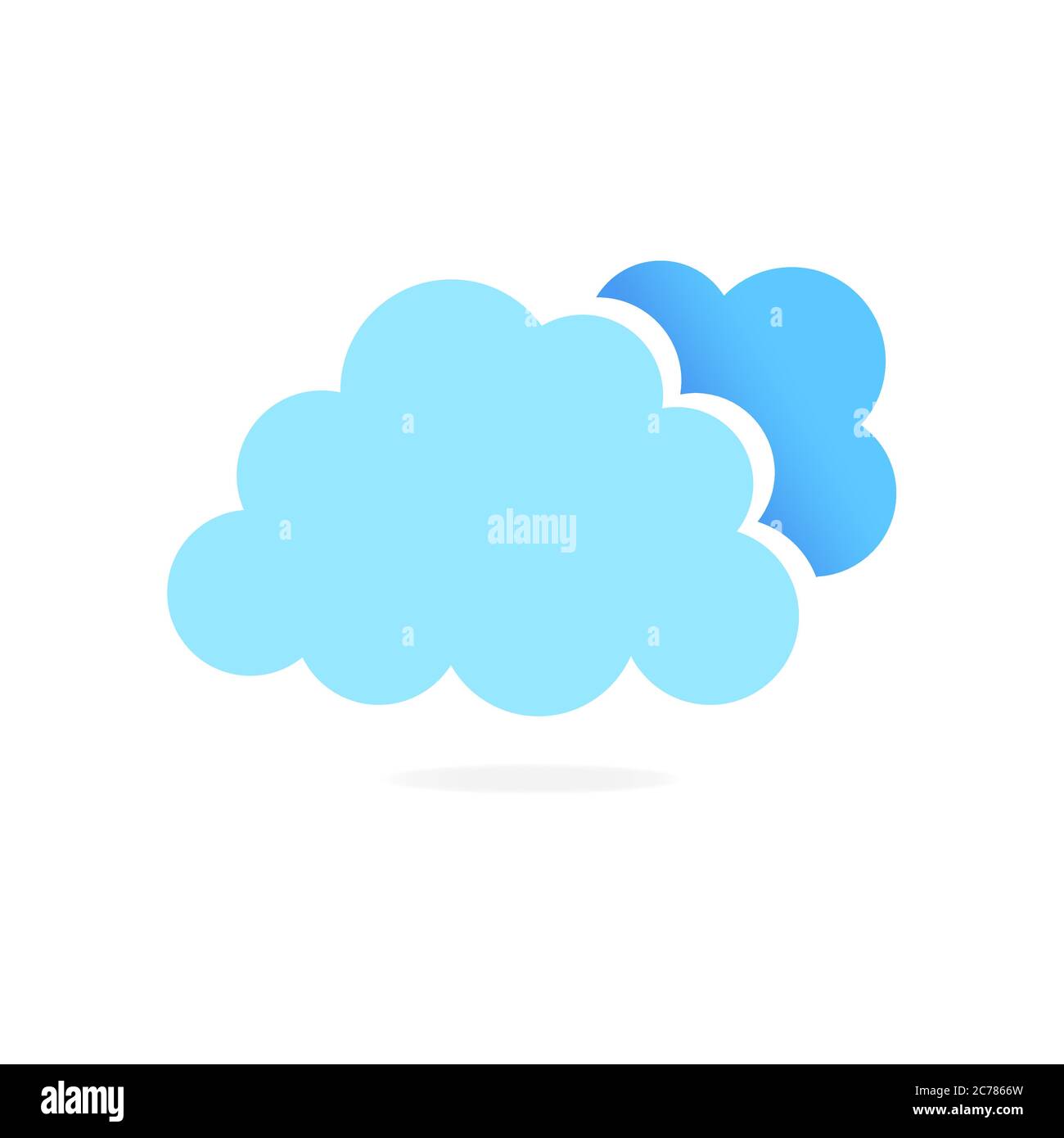 Icono de nubes de pelusas azules aislado sobre objeto vector de fondo blanco Ilustración del Vector
