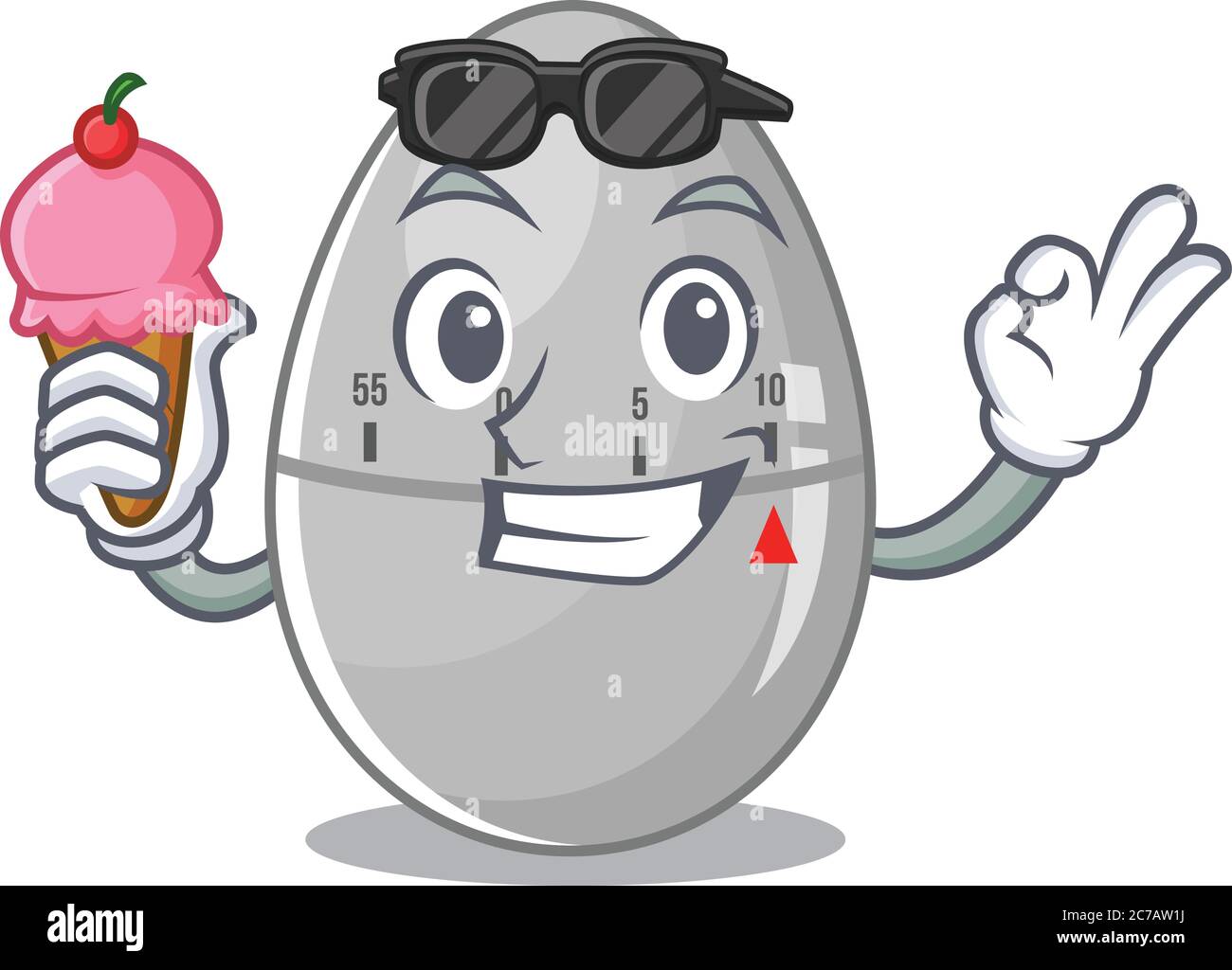 Un dibujo de dibujos animados de huevo cocina temporizador de mantener helado de cono Imagen Vector de stock - Alamy Un dibujo de dibujos animados de huevo cocina temporizador de mantener helado de cono Imagen Vector de stock - Alamy
