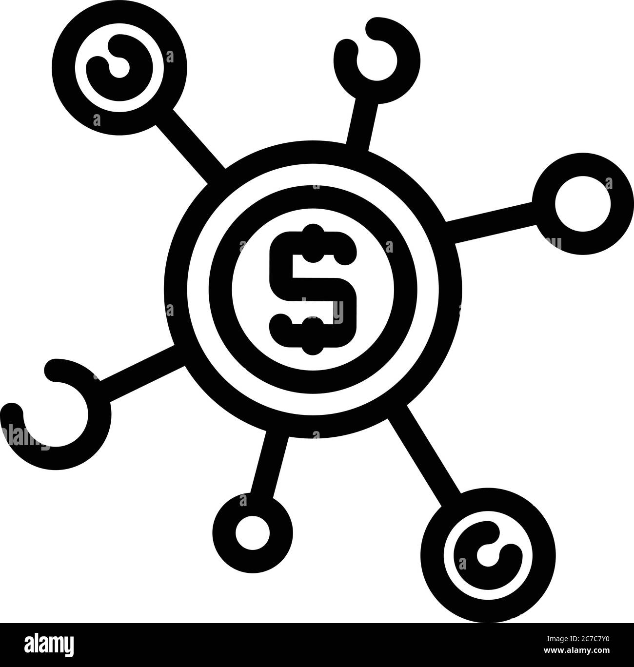 Icono de administración de finanzas de la empresa, estilo de esquema Imagen  Vector de stock - Alamy