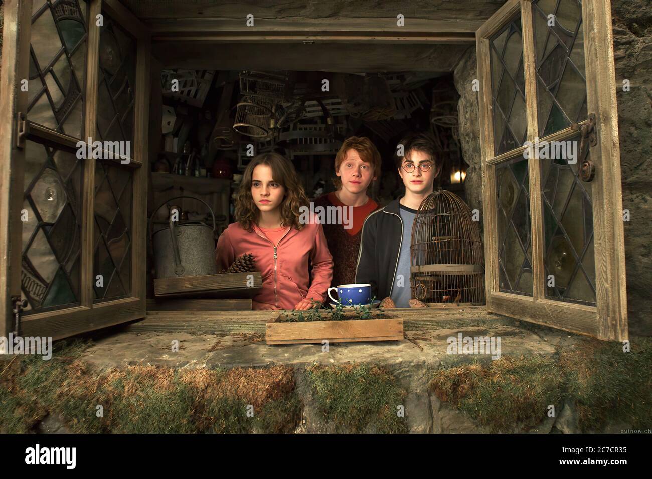 Emma Watson Daniel Radcliffe y Rupert Grint en Harry Potter y el prisionero de Azkaban - película promocional Foto de stock