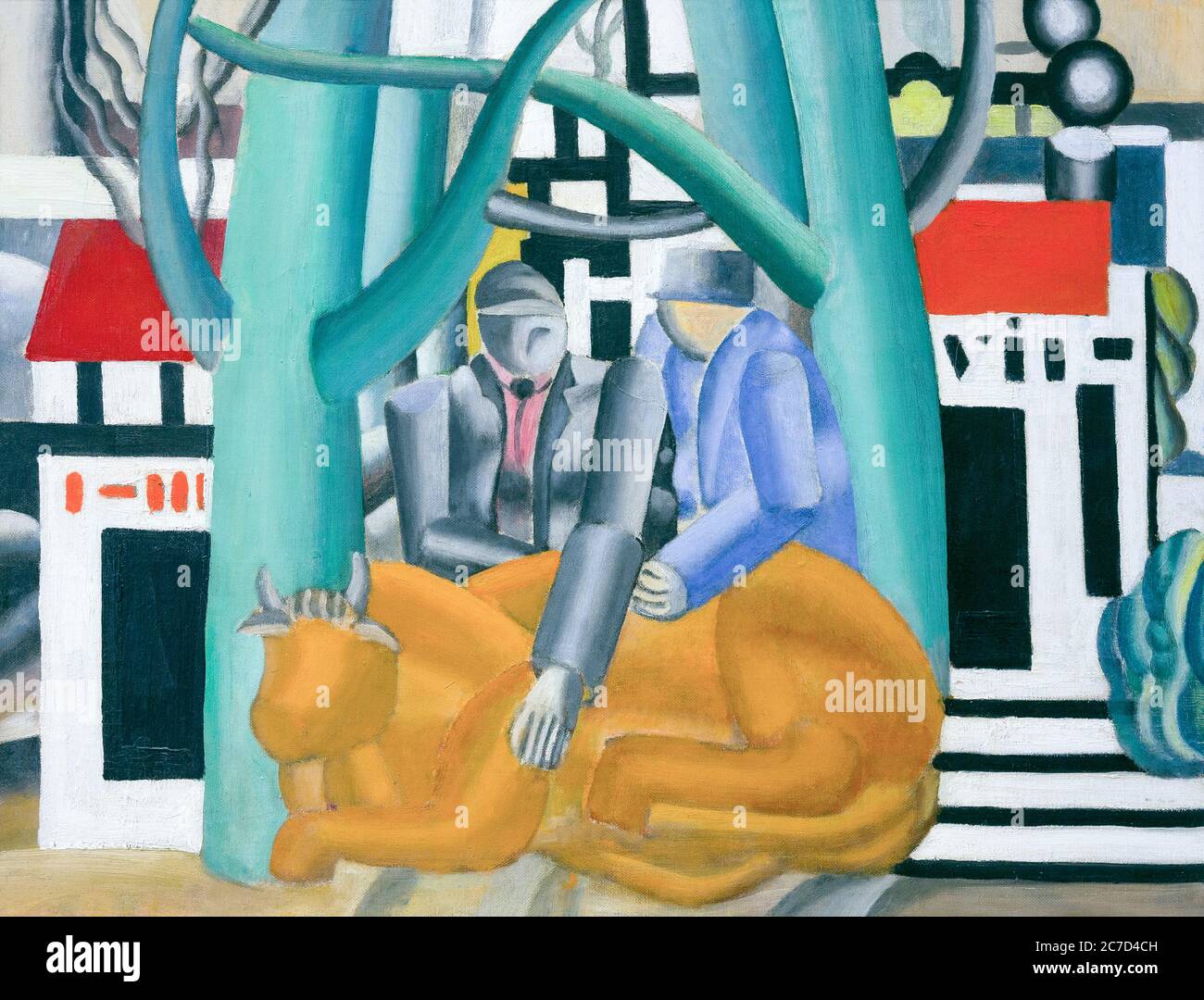 Paisaje animado, Paysage Anime 1er État, Fernand Léger, 1921, Galería Nacional de Arte, Washington DC, Estados Unidos, América del Norte Foto de stock