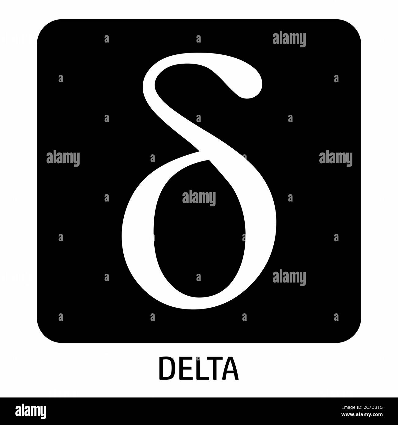 Icono de letra Delta greek Ilustración del Vector