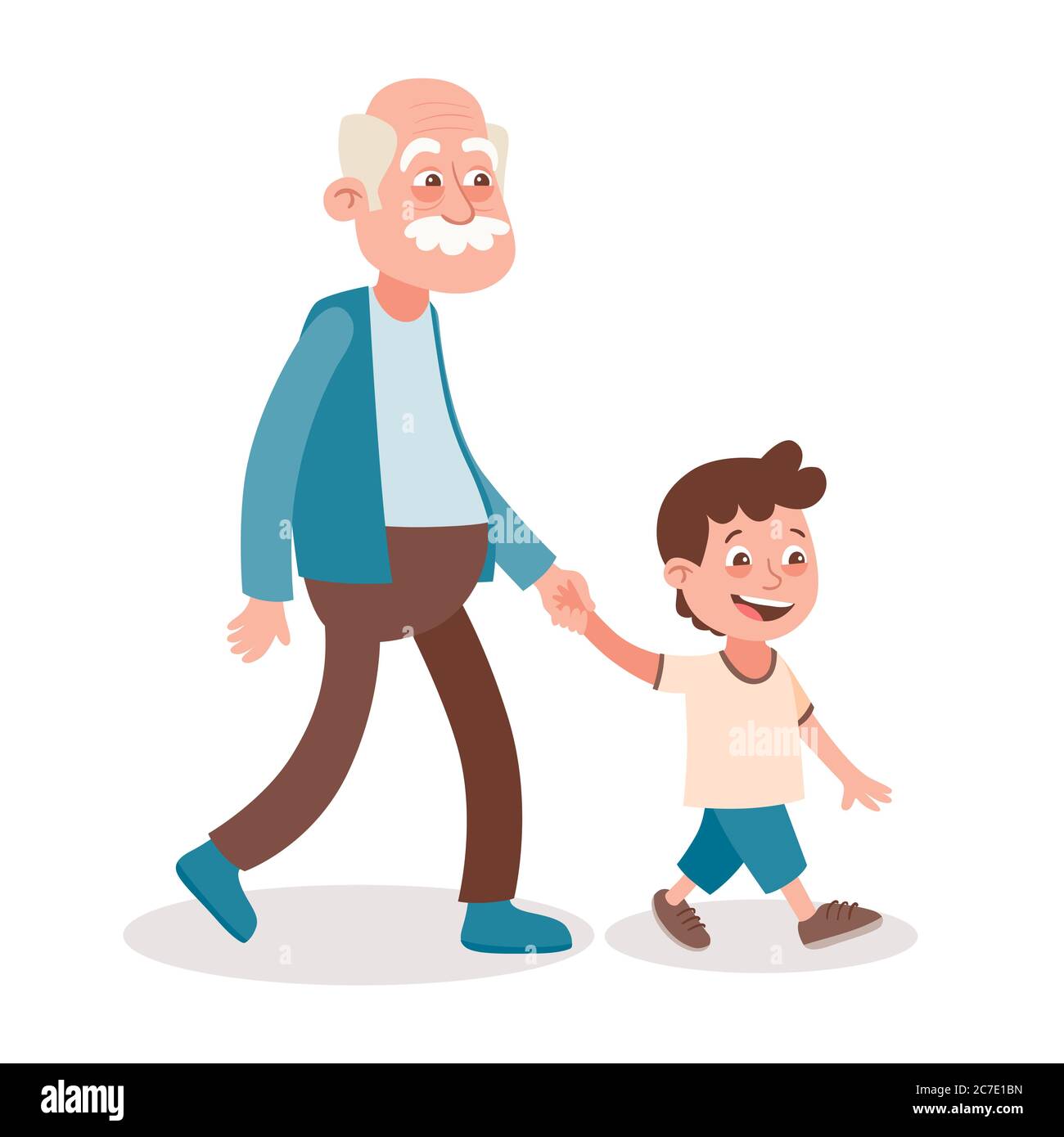 Abuelo y nieto caminando Imágenes vectoriales de stock - Alamy