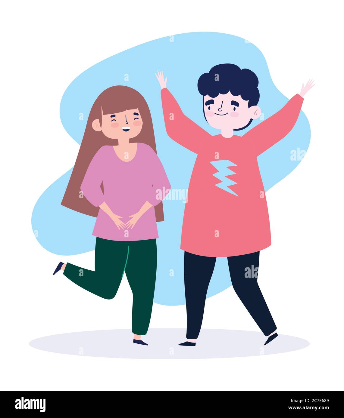 feliz día de la juventud celebración de dibujos animados personaje 