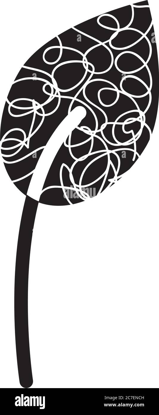 concepto de hojas abstractas, icono de hoja de manzana de cangrejo sobre fondo blanco, estilo de silueta, ilustración vectorial Ilustración del Vector