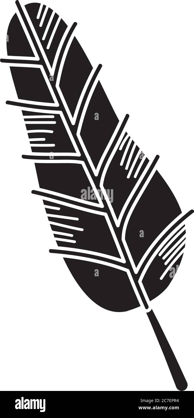 concepto de hojas abstractas, icono de hoja de palma de plátano sobre fondo blanco, estilo de silueta, ilustración vectorial Ilustración del Vector