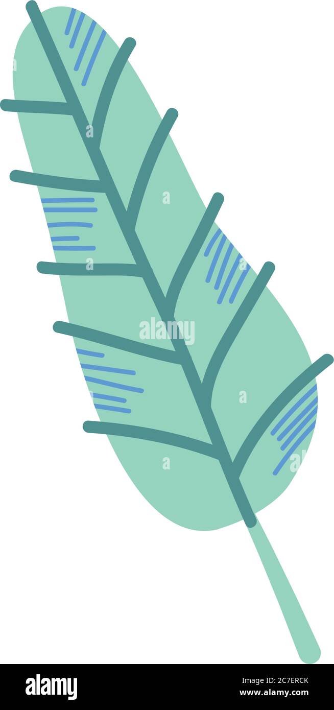 concepto de hojas abstractas, icono de hoja de palma de plátano sobre fondo blanco, estilo plano, ilustración vectorial Ilustración del Vector