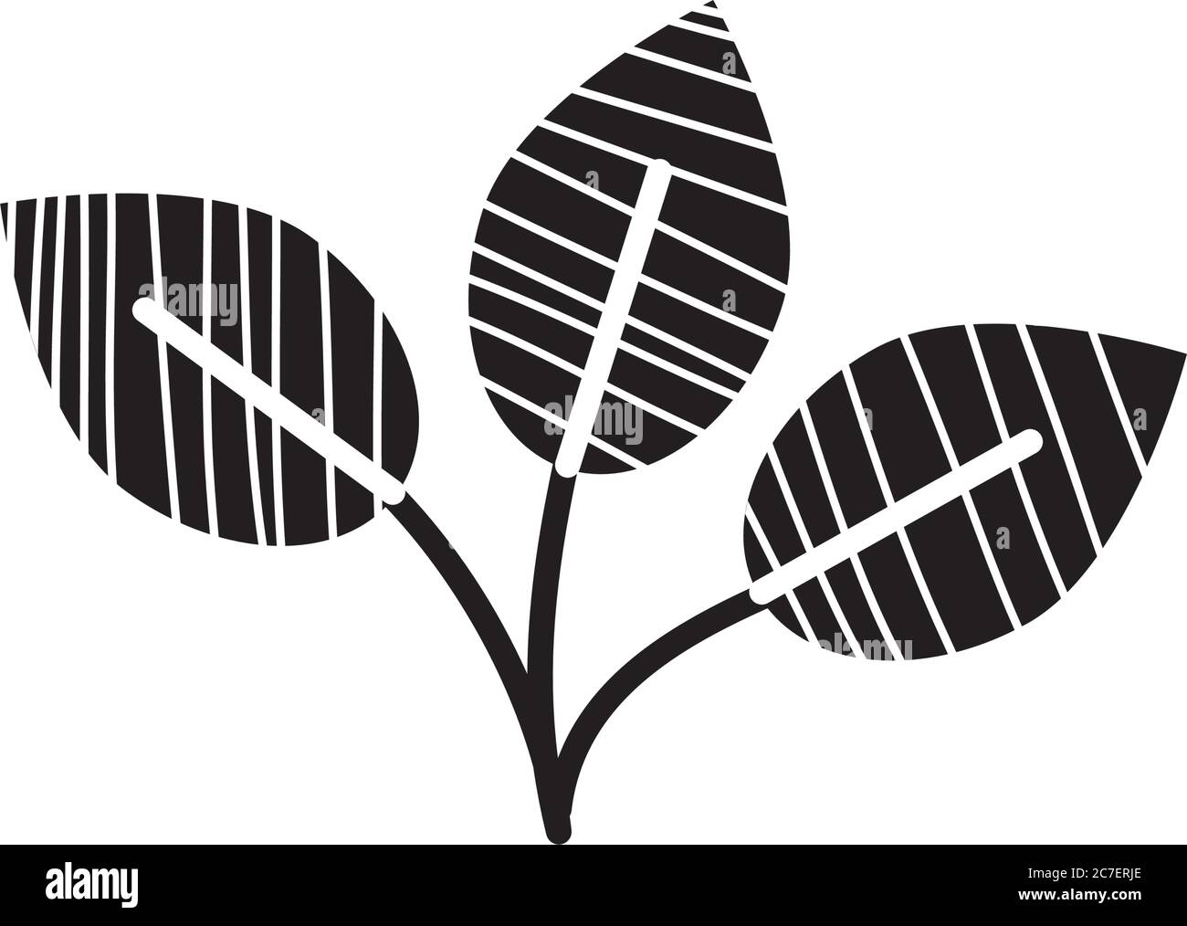 concepto de hojas abstractas, hojas con diseño de rayas sobre fondo blanco, estilo de silueta, ilustración vectorial Ilustración del Vector