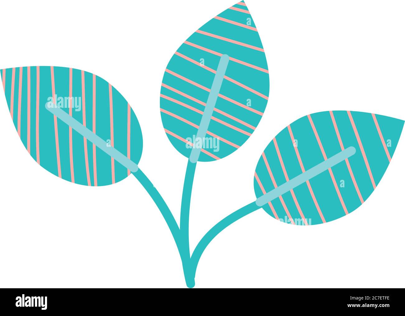 concepto de hojas abstractas, hojas con diseño de rayas sobre fondo blanco, estilo de silueta, ilustración vectorial Ilustración del Vector