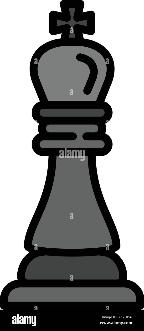 Icono de rey de ajedrez. Contorno de ajedrez rey vector icono para diseño  web aislado sobre fondo blanco Imagen Vector de stock - Alamy