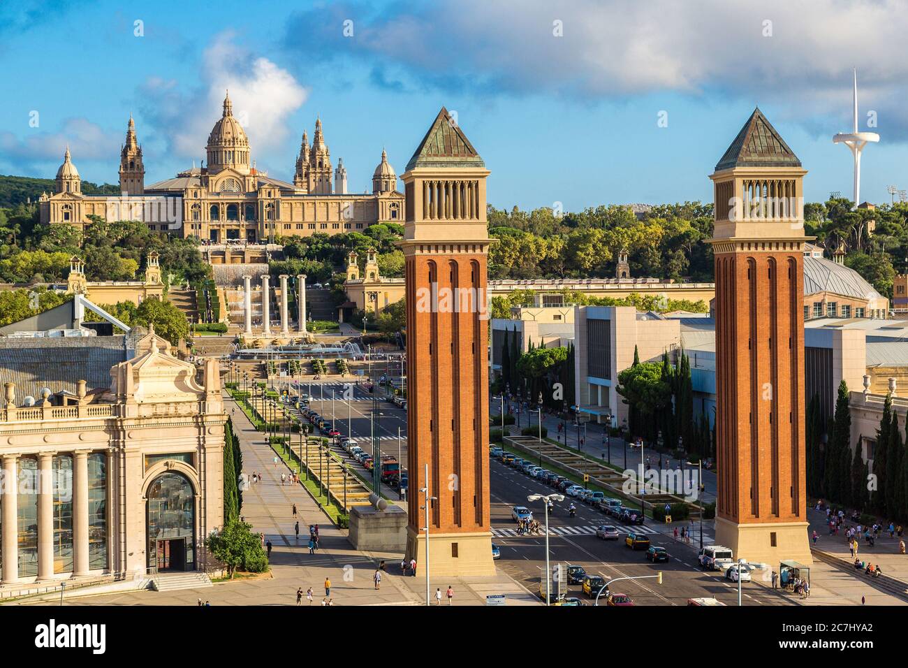 Vista del centro de Barcelona. España en un día de verano Foto de stock