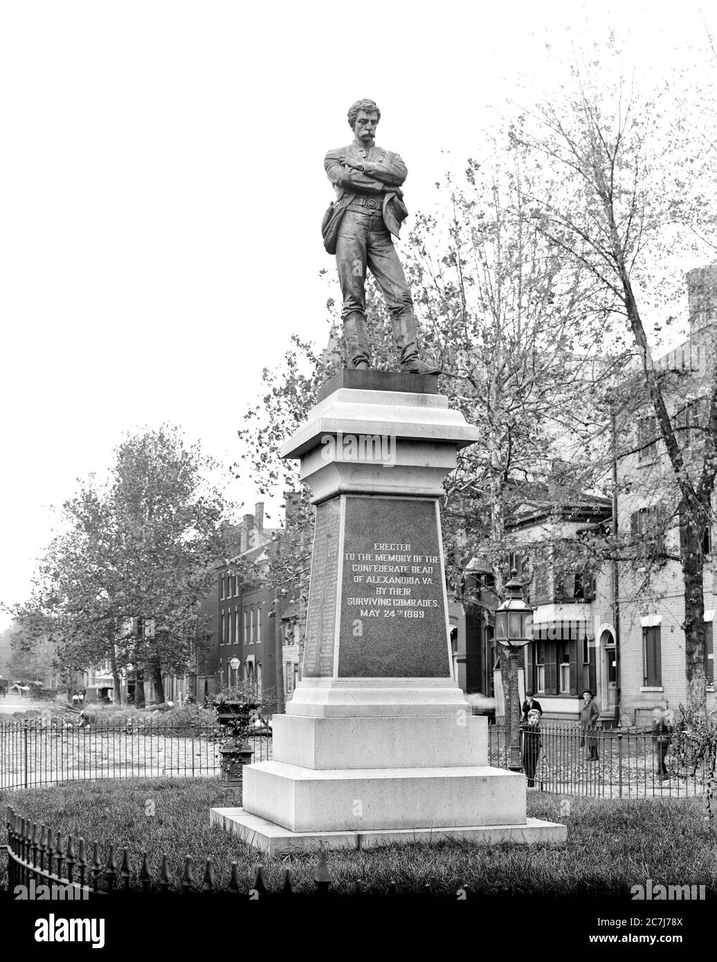 Monumento Confederado, Alexandria, Virginia, EE.UU., Detroit Publishing Company, 1900 Foto de stock