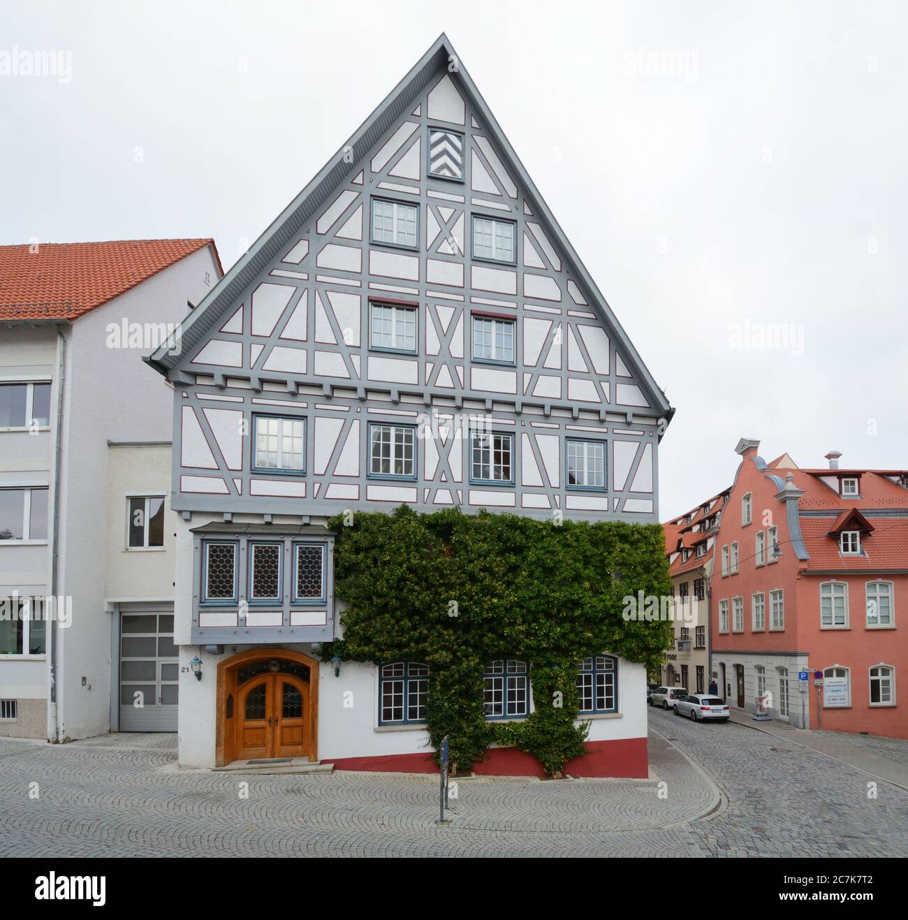 Ulm, Baden-Württemberg, Alemania, casa de entramado de madera en el Weinhof en la ciudad de Ulm, en Suabia. Foto de stock