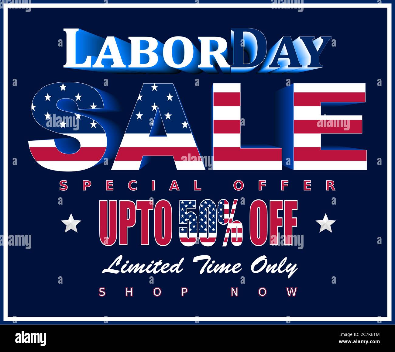 Ilustración vectorial para ventas promocionales para el día del Trabajo de EE.UU. Perfecto para cualquier uso. Ilustración del Vector