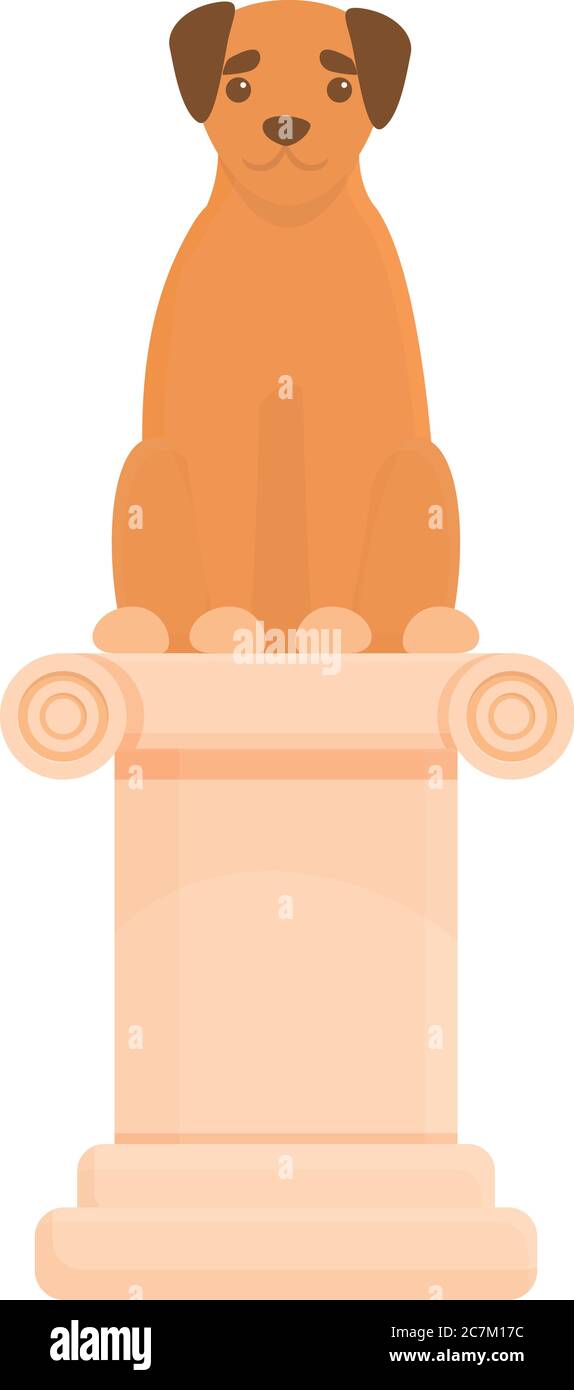 Icono de columna de exposición de perros. Dibujo animado de la exposición de perro columna icono vector para diseño web aislado sobre fondo blanco Ilustración del Vector