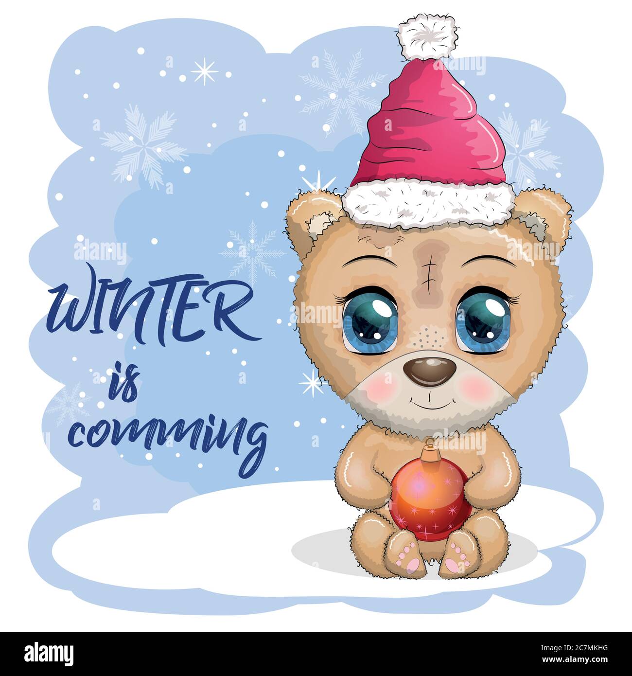 Lindo oso de dibujos animados con grandes ojos en un sombrero de Navidad con una bola de Navidad, Feliz Navidad y año Nuevo Imagen Vector de stock - Alamy Lindo oso de dibujos animados con grandes ojos en un sombrero de Navidad con una bola de Navidad, Feliz Navidad y año Nuevo Imagen Vector de stock - Alamy