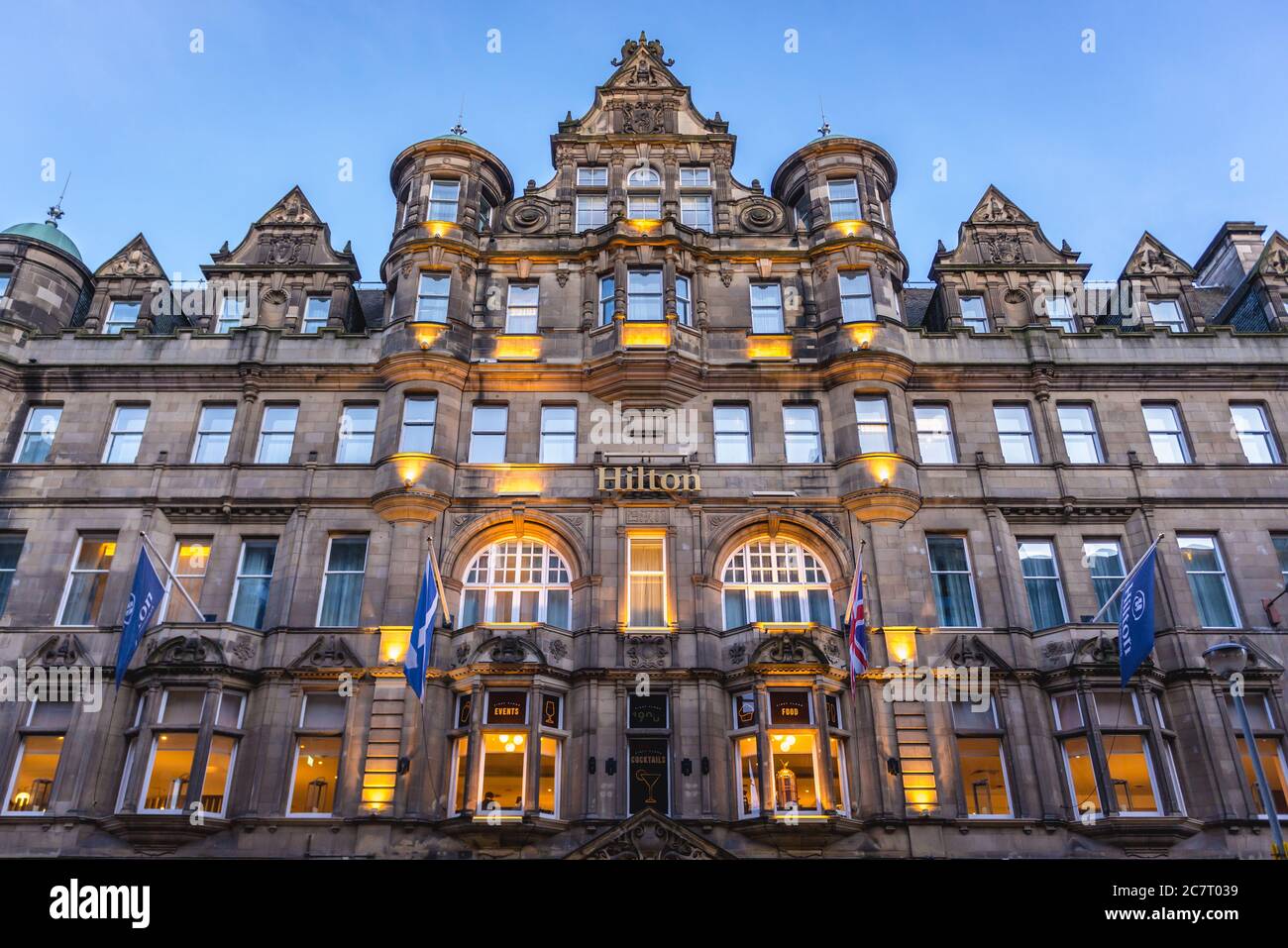 Hilton Edinburgh Carlton Hotel en North Bridge Street en Edimburgo, la capital de Escocia, parte del Reino Unido Foto de stock