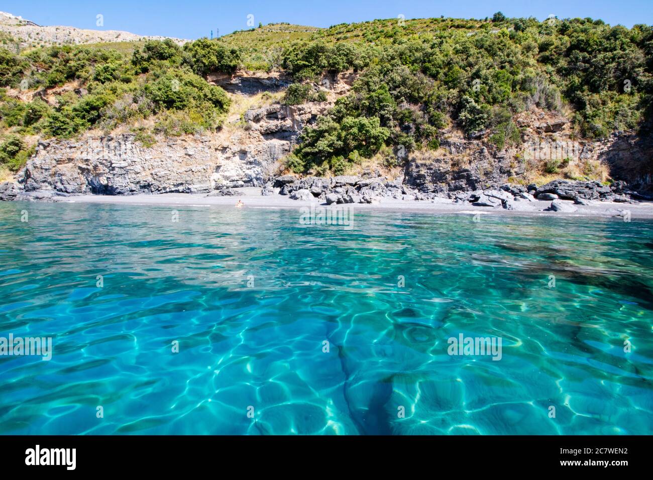 Paisaje escénico de la costa de Maratea en Basilicata, Italia Foto de stock