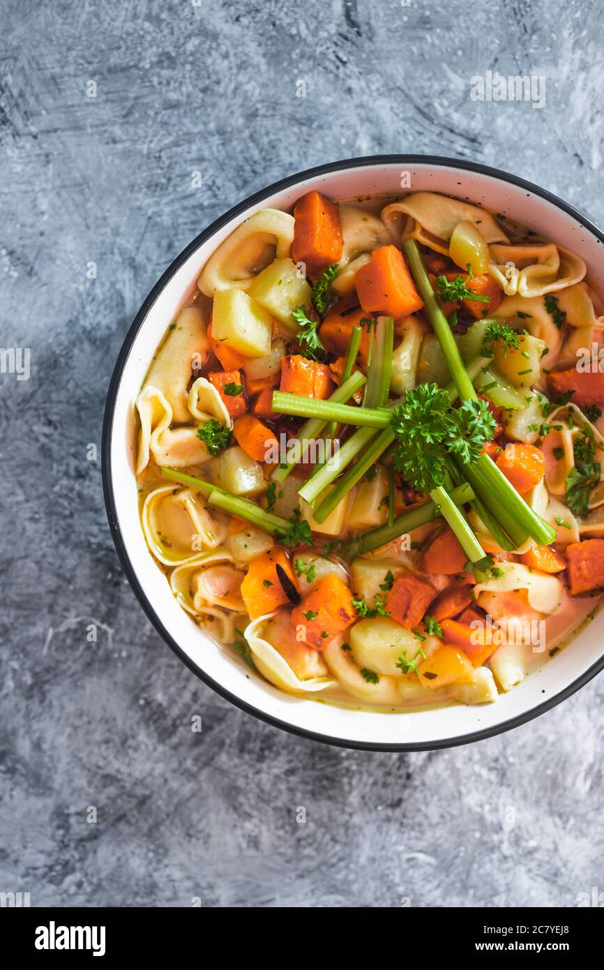 concepto de recetas saludables de alimentos a base de plantas, pasta
