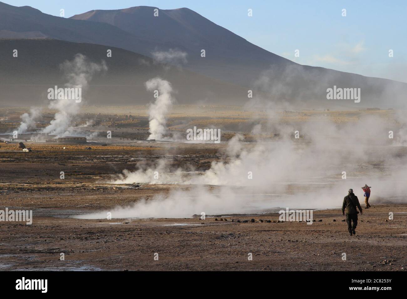 El Tatio geyser campo paisajes, Atacama, Chile Foto de stock