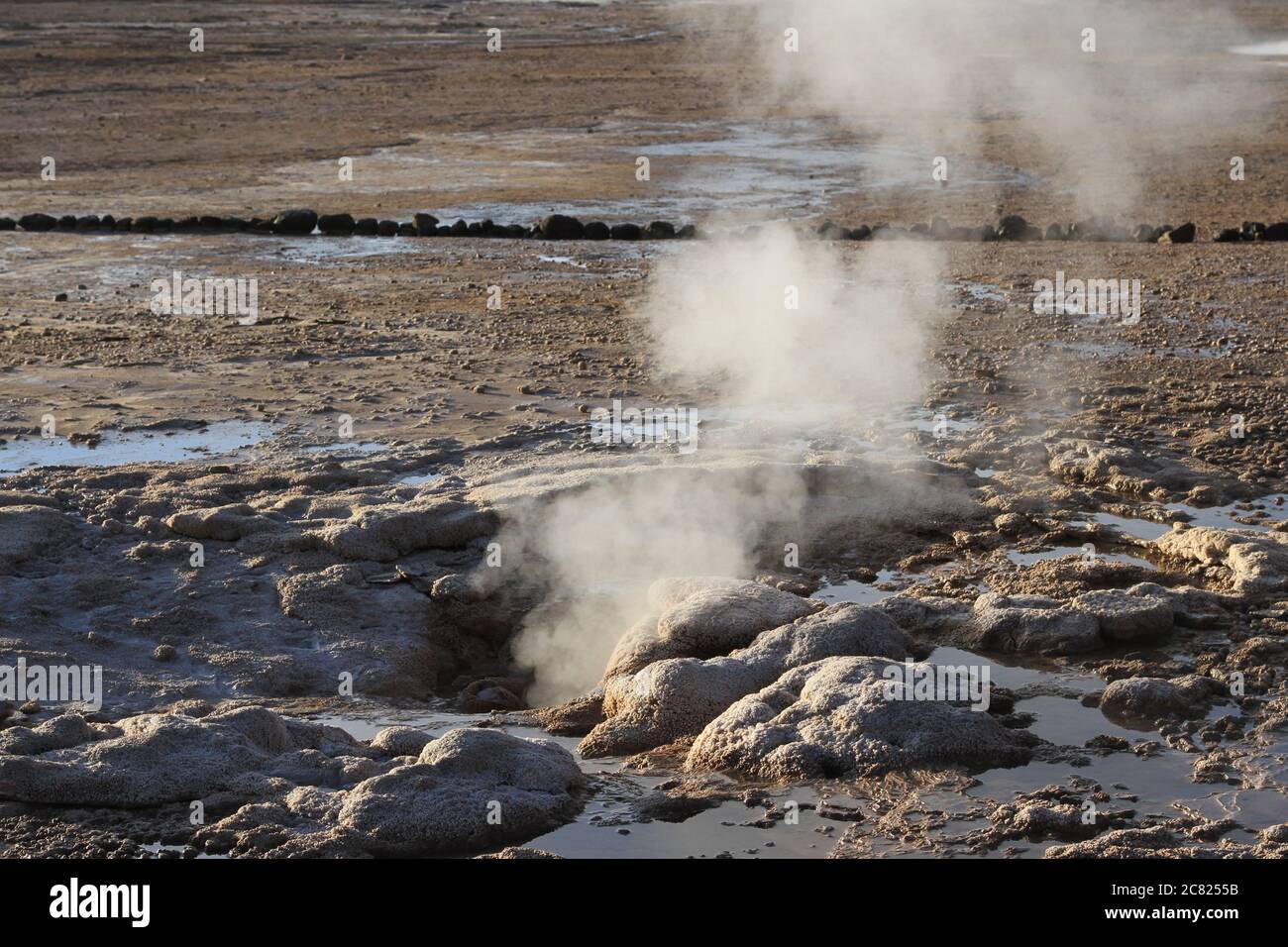 El Tatio geyser campo paisajes, Atacama, Chile Foto de stock