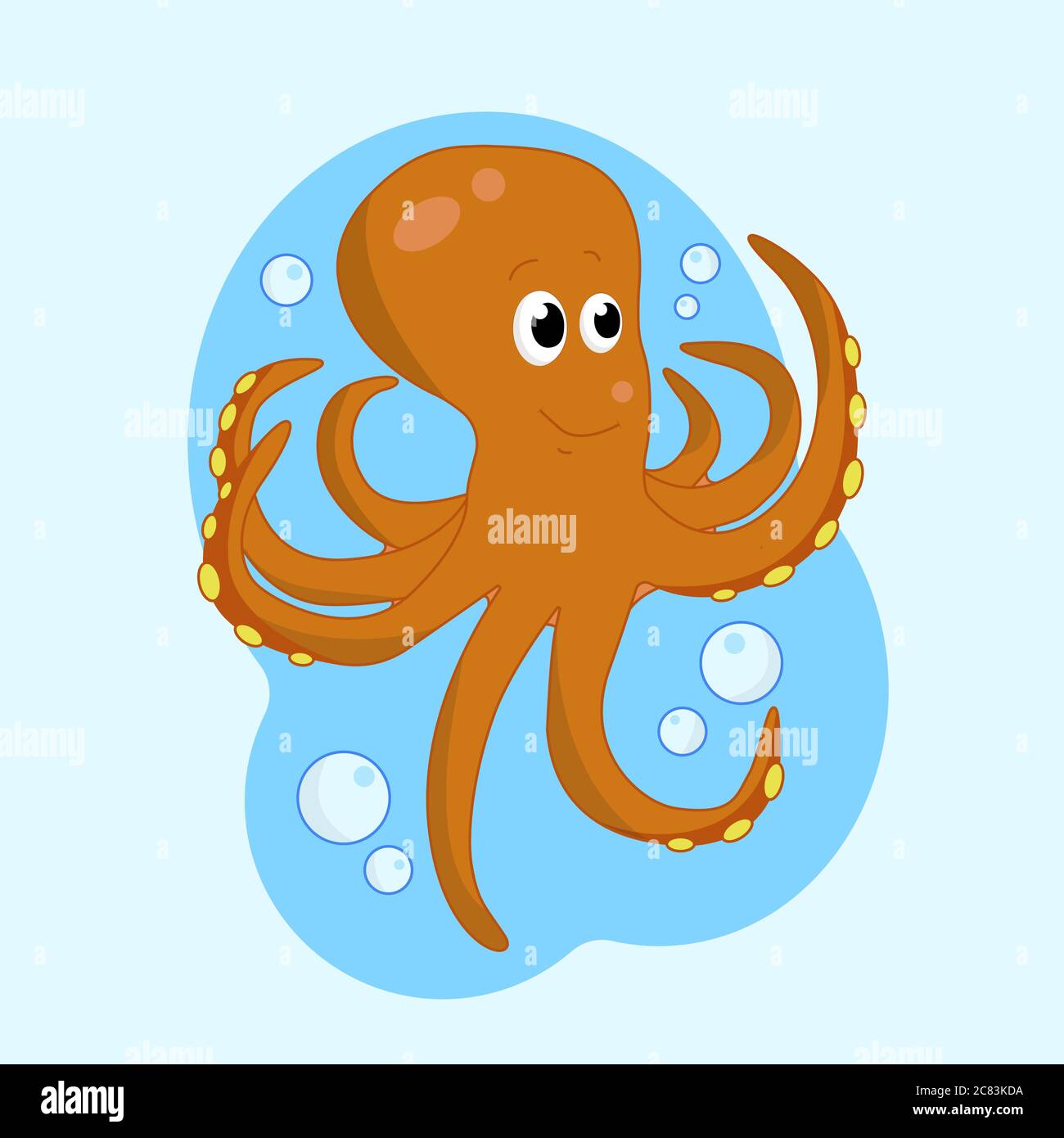 Pulpo, Cute animal marino. Libro de colorear para niños. Ilustración  vectorial EPS 10 Imagen Vector de stock - Alamy