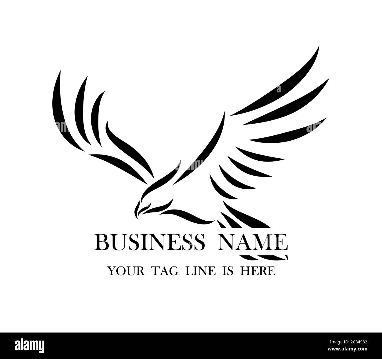 Línea arte vector logo de águila que está volando Imagen Vector de stock -  Alamy