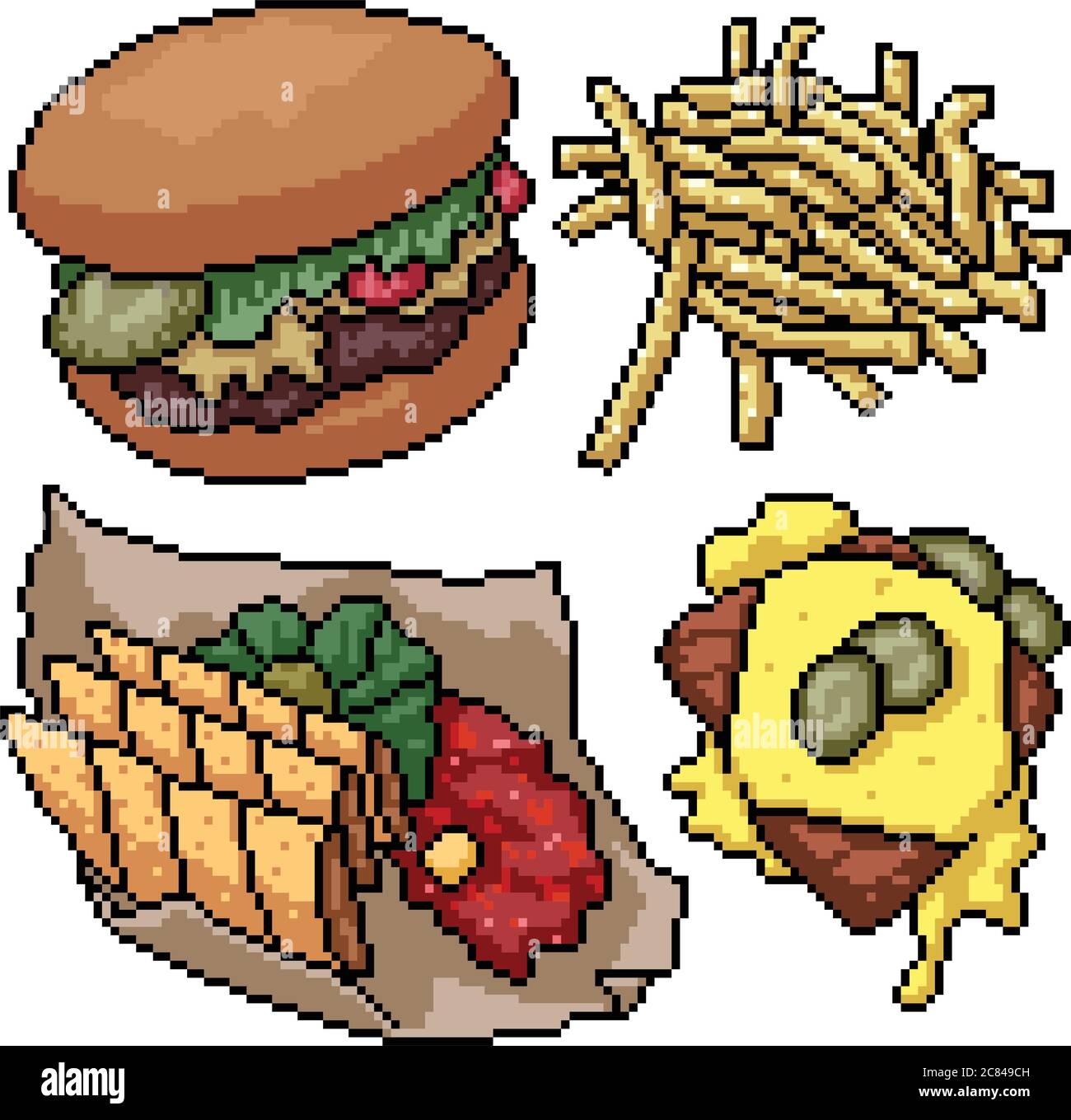 Item de comida de fatia de torta de pixel art para jogo de bits