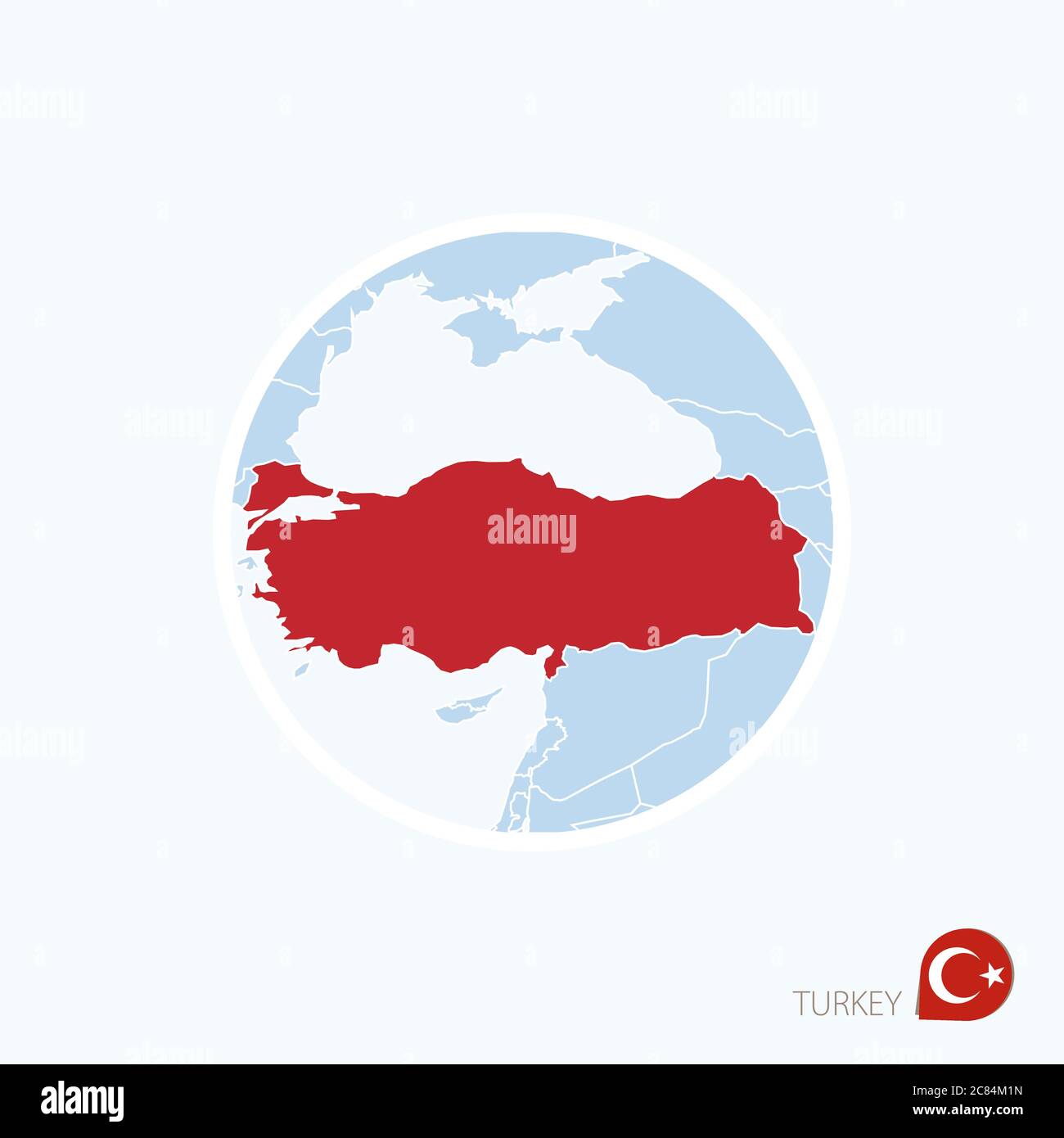 Mapa Icono De Turquia Mapa Azul De Europa Con Turquia Resaltada En Color Rojo Ilustracion Vectorial Imagen Vector De Stock Alamy